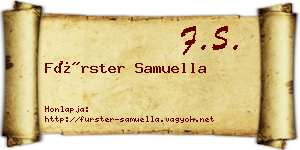 Fürster Samuella névjegykártya